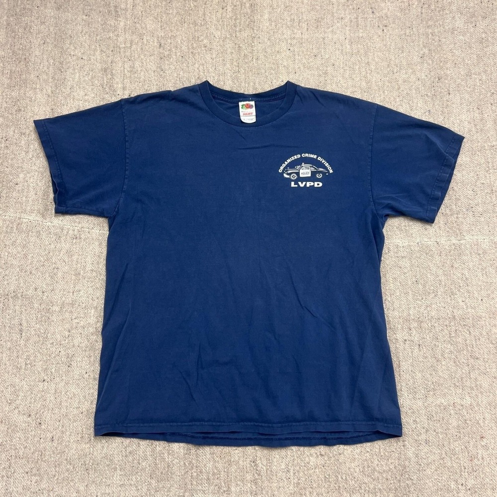 Vintage Las Vegas Organized Crime Division Shirt Mens‎ XL Blue 2000s LVPD
